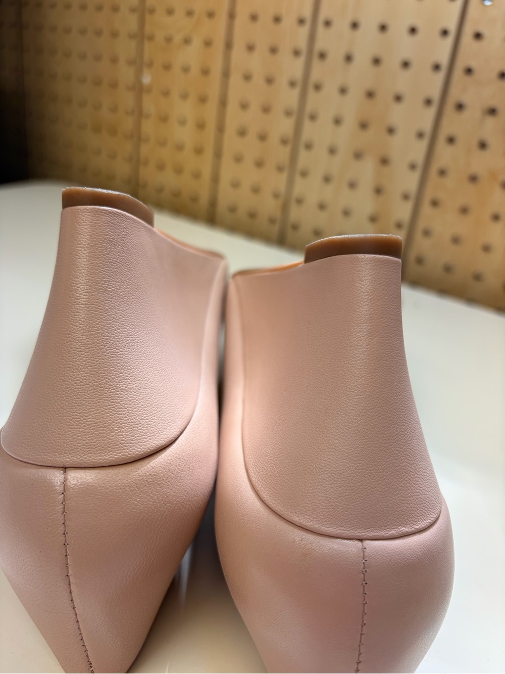 Tory Burch Blush Pink Leather Logo Round-Toe Wedge - Picture 6 of 8